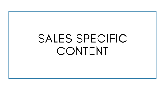 Sales Specific Content