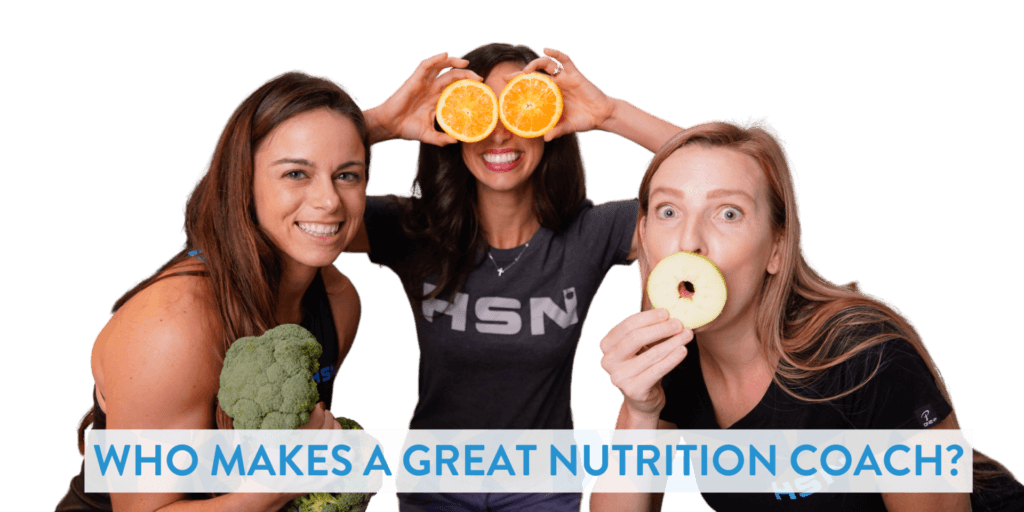 3 registered dietitian nutrition coaches wearing fruit