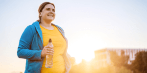 non scale victories overweight woman jogging