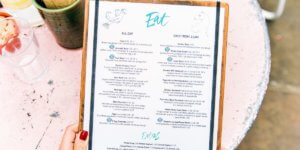 healthy menu at cafe with hsn logo showing an example of guerrilla marketing ideas