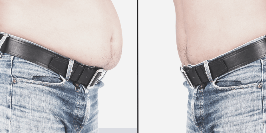 before and after picture to help create accountability of male who has lost weight