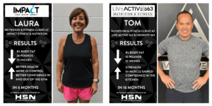 two nutrition client success stories demonstrating the support of the nutrition coaching program