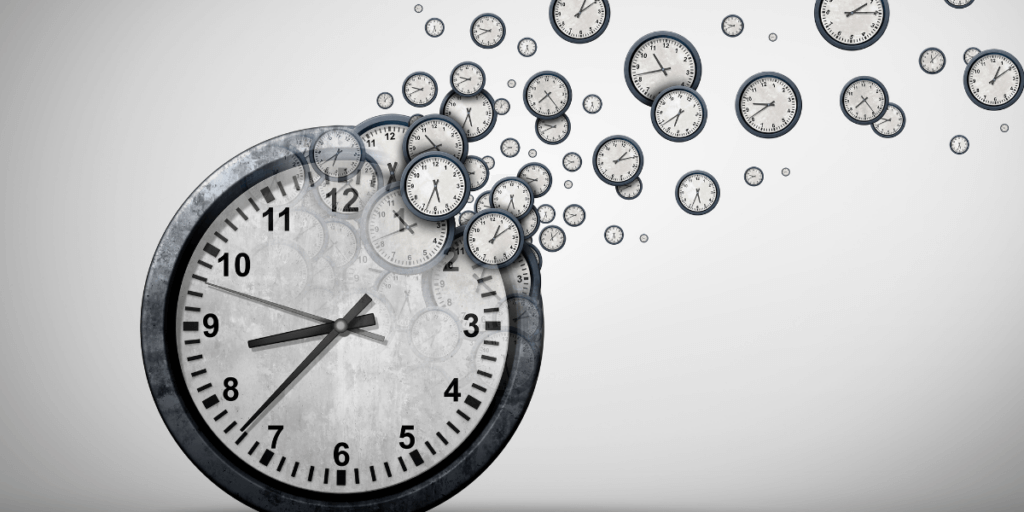 a clock with bubbles flowing from it indicating how time passes by