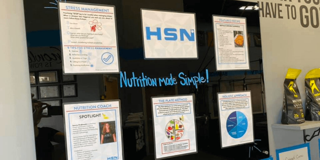 nutrition board at healthy steps nutrition