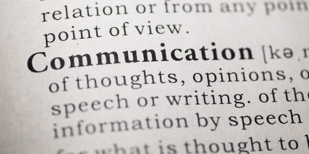 a graphic showing a definition of communication