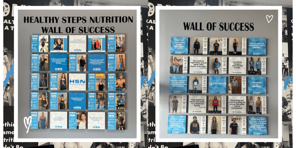 wall of success - it helps with nutrition program sign ups